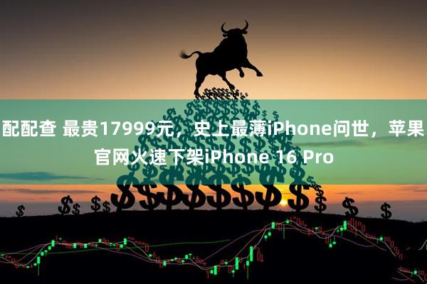 配配查 最贵17999元，史上最薄iPhone问世，苹果官网火速下架iPhone 16 Pro