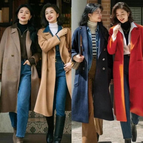 易倍策略 杭州女生真会穿，大衣下面从来不配小脚裤，遮肉洋气又高级